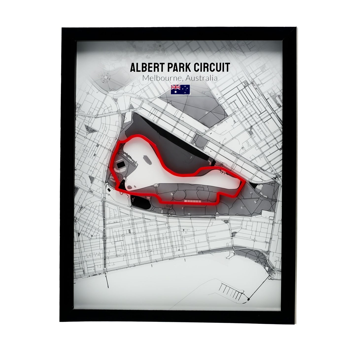 Albert Park Australian Grand Prix - 11x14 Shadow Box - White Background