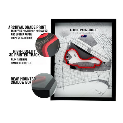 Albert Park Australian Grand Prix - 11x14 Shadow Box - White Background