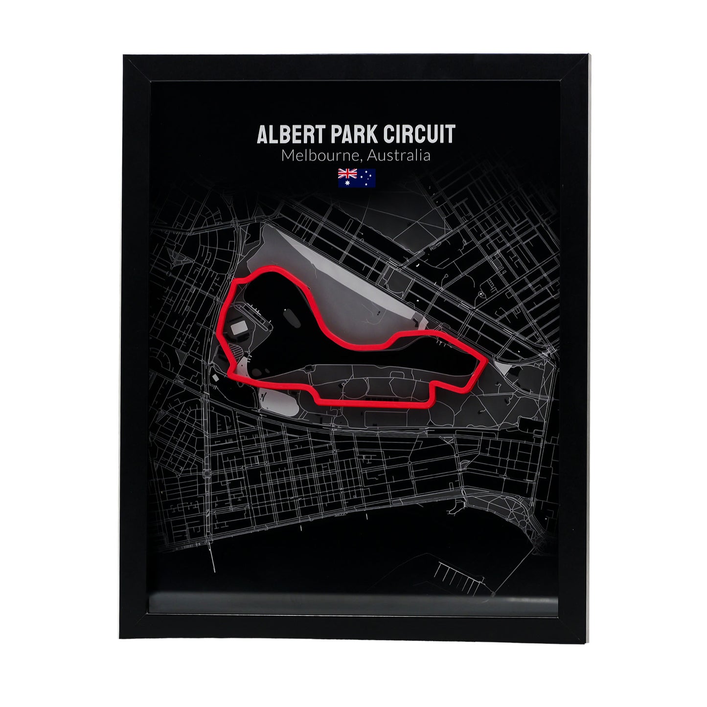 Albert Park Australian Grand Prix - 11x14 Shadow Box - Black Background