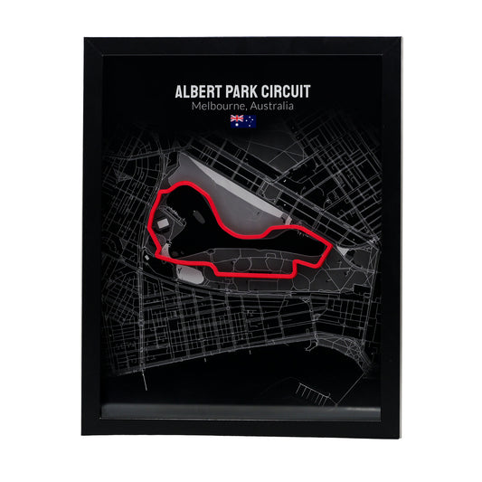 Albert Park Australian Grand Prix - 11x14 Shadow Box - Black Background