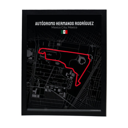 Mexico City Grand Prix - 11x14 Shadow Box - Black Background