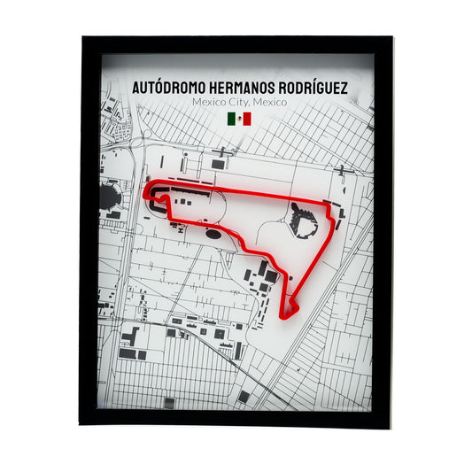 Mexico City Grand Prix - 11x14 Shadow Box - White Background