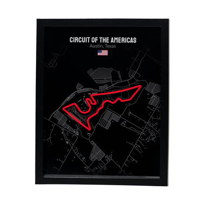 Circuit Of The Americas Grand Prix - 11x14 Shadow Box - Black Background