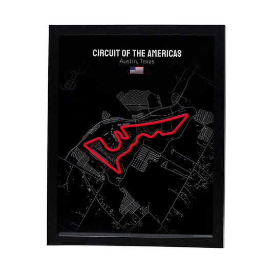 Circuit Of The Americas Grand Prix - 11x14 Shadow Box - Black Background