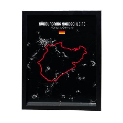 Nürburgring Nordschleife - 11x14 Shadow Box - Black Background