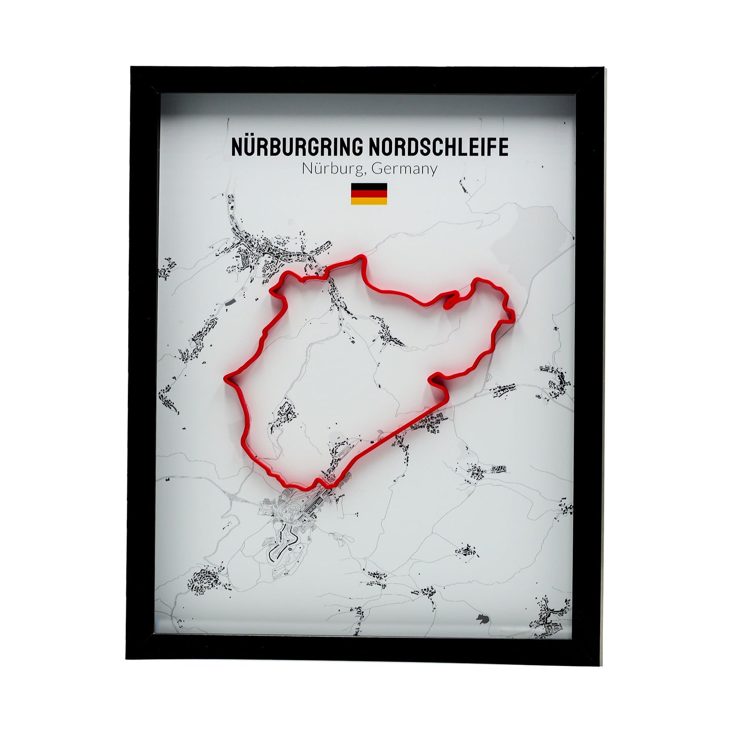 Nürburgring Nordschleife - 11x14 Shadow Box - White Background