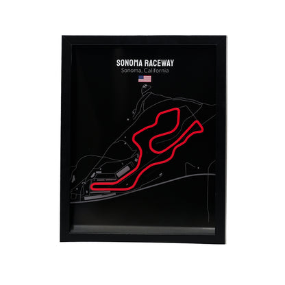 Sonoma Raceway - 11x14 Shadow Box - Black Background