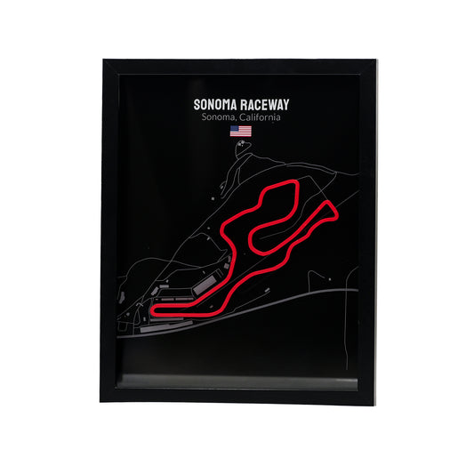 Sonoma Raceway - 11x14 Shadow Box - Black Background