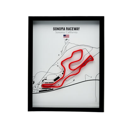 Sonoma Raceway - 11x14 Shadow Box - White Background