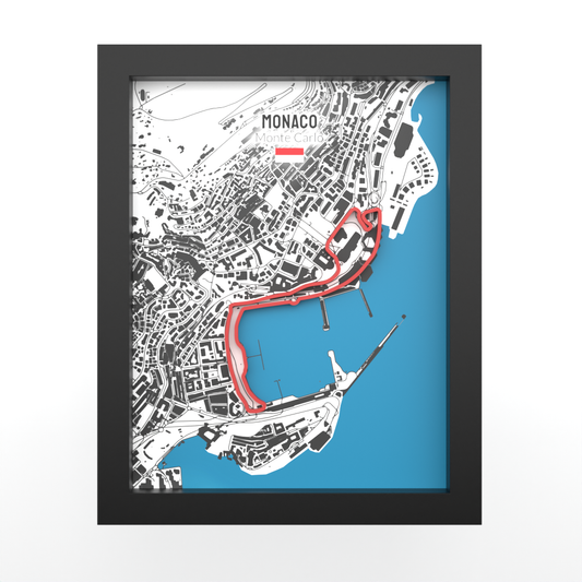 Monaco Grand Prix - 11x14 Shadow Box - White Background